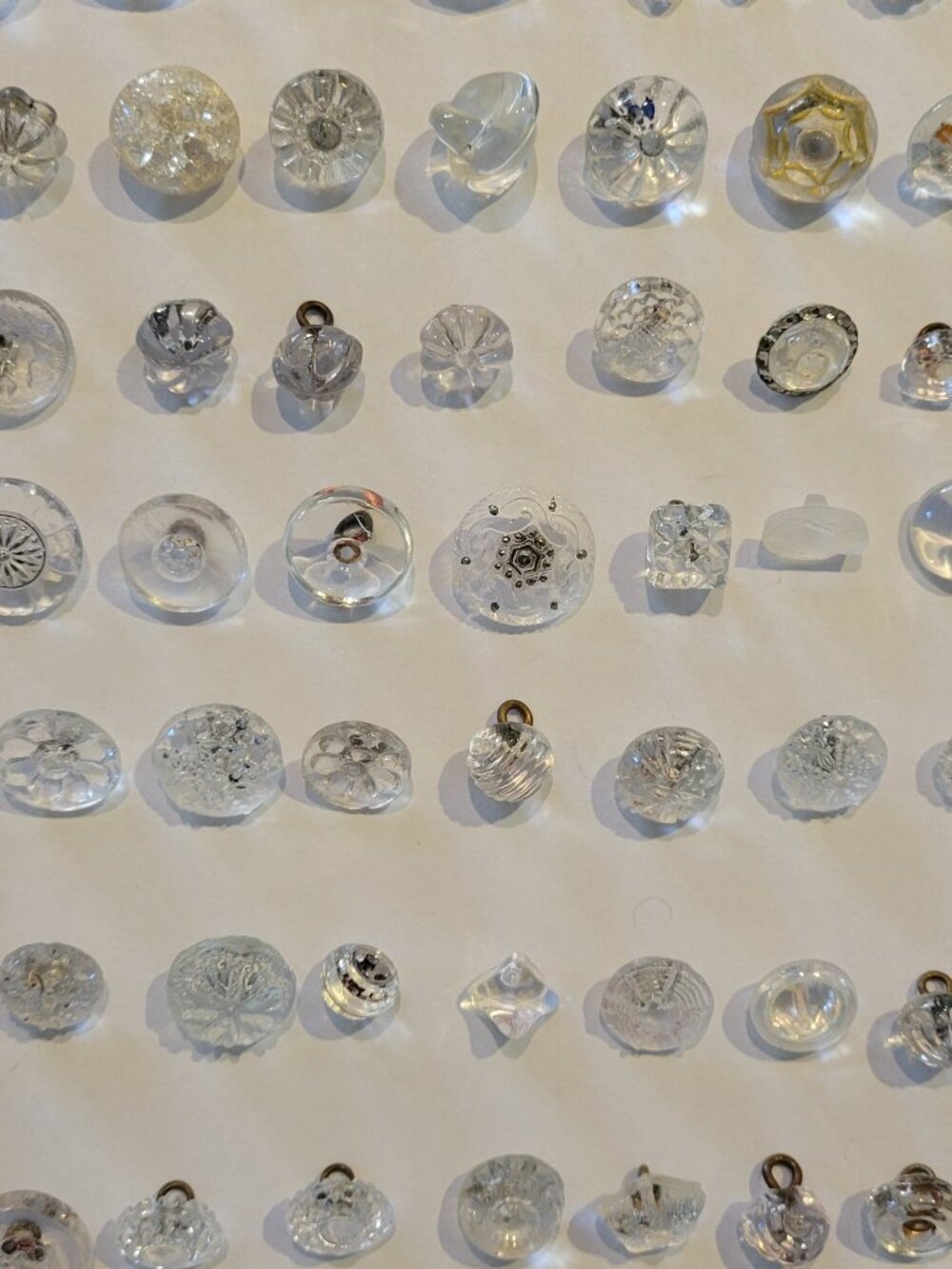Lot of Clear Glass Shanked Vintage Buttons